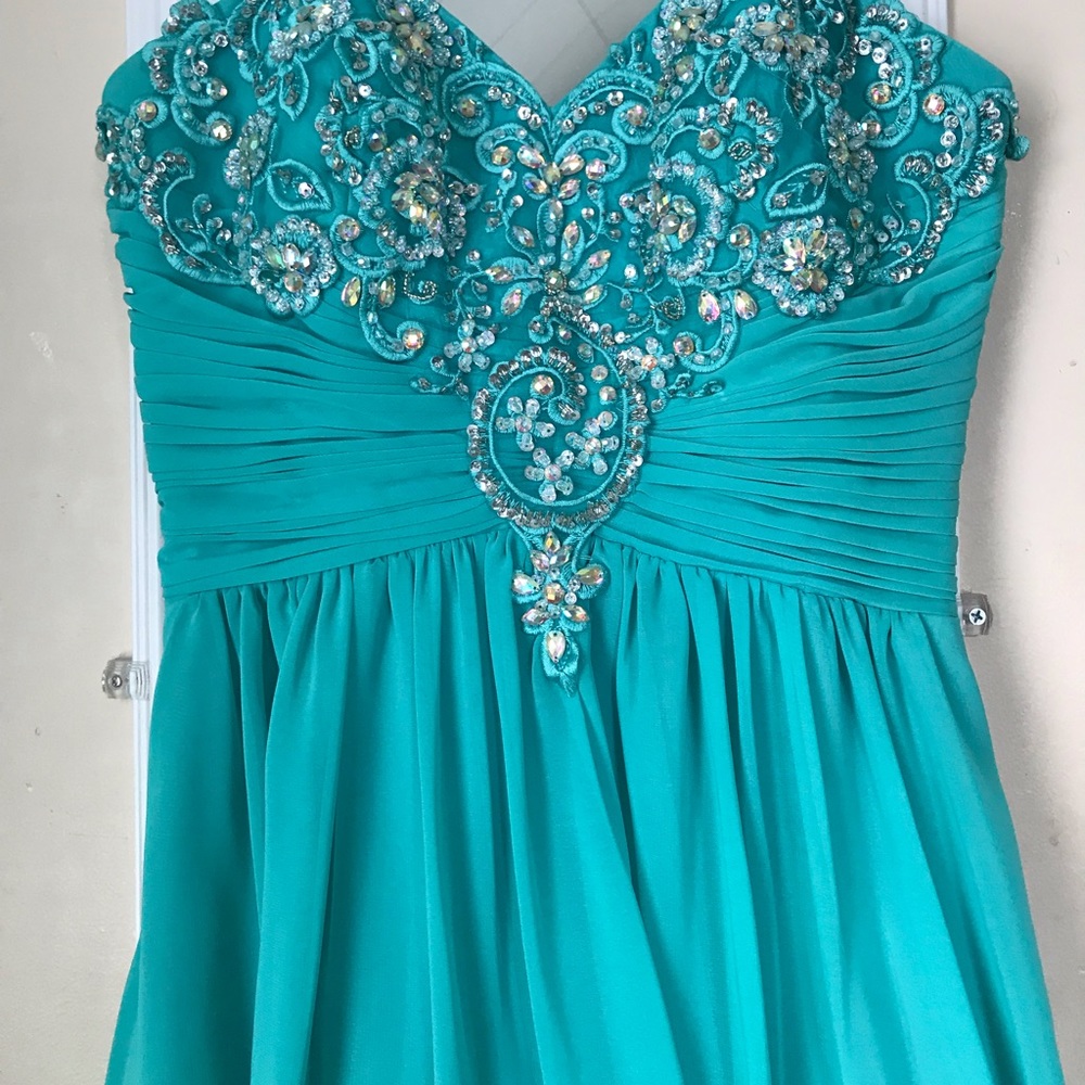 alex and sierra homecoming dress (sequins & aqua)